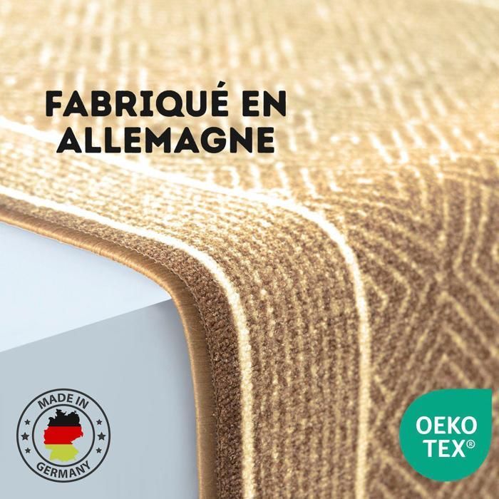Alfombra personalizada Olymp, alfombra de interior con estampado de rombos, color beige, 80 x 150 cm