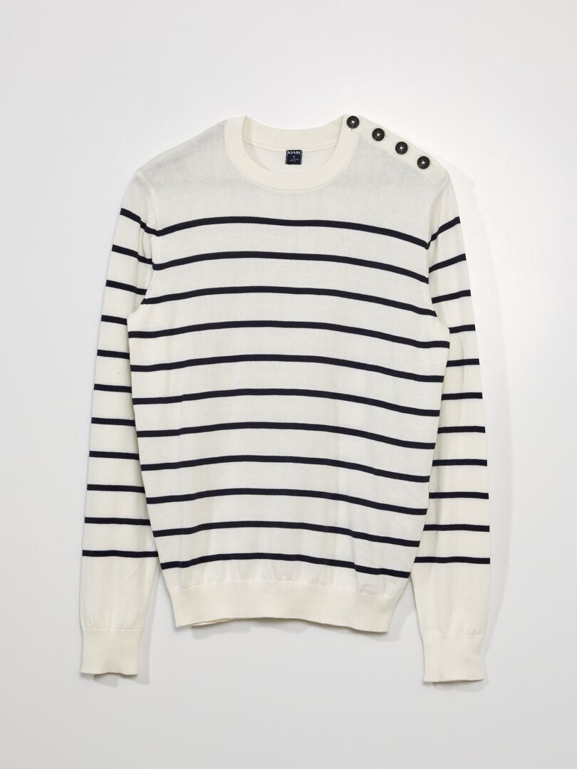 Suéter de malha estilo marinheiro - BRANCO