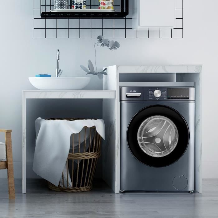 Lave-linge CHiQ CFL80-14586IM3X - 8 kg - 1400 tr-min -Profondeur 52cm - 54 L - Moteur inverseur - One touch - Lavage rapide
