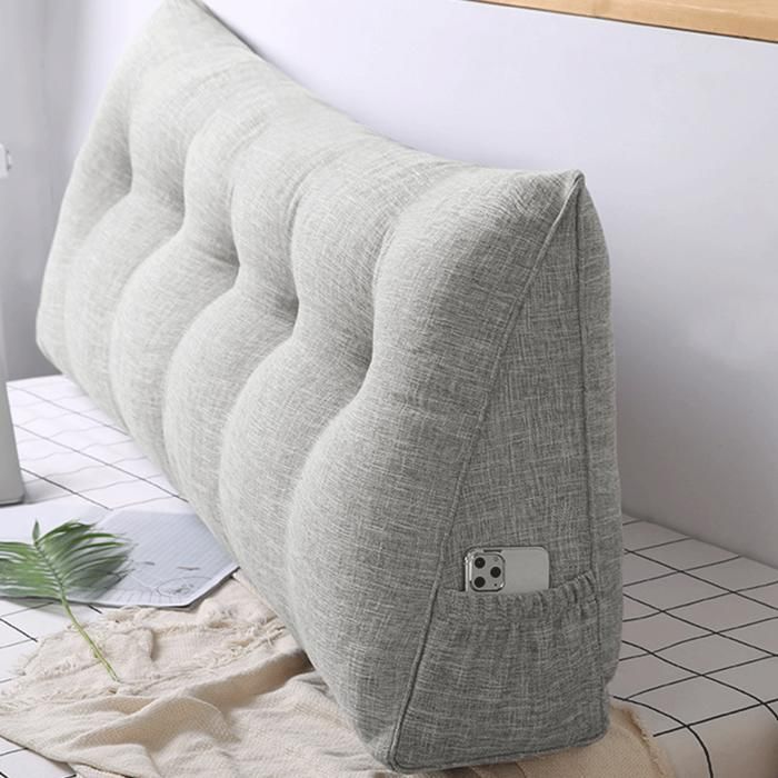 MIPAN Großes Lesekissen – 180 cm – Langes Sofakissen – Für Sofa, Rückenlehne, Bett, zum Lesen – Hellgrau