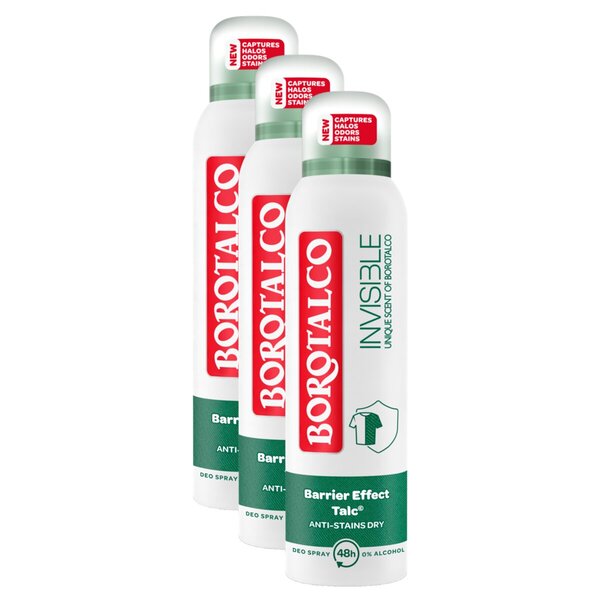 Déodorant spray invisible Borotalco Original<br>3 x 150 ml