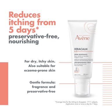 Avène Xeracalm AD Lipidåterställande kräm, Lipidåterställande kräm för torr, atopisk och kliande hud, 200 ml