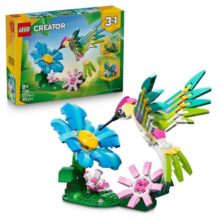 LEGO Creator 3 in 1 31384 Animali selvatici: Il colibrì colorato - Set di costruzioni per bambini dagli 8 anni in su