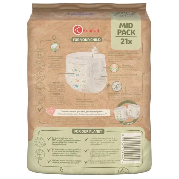 Kruidvat Pure & Soft pelene veličina 4 (8-15 kg), 21 komad