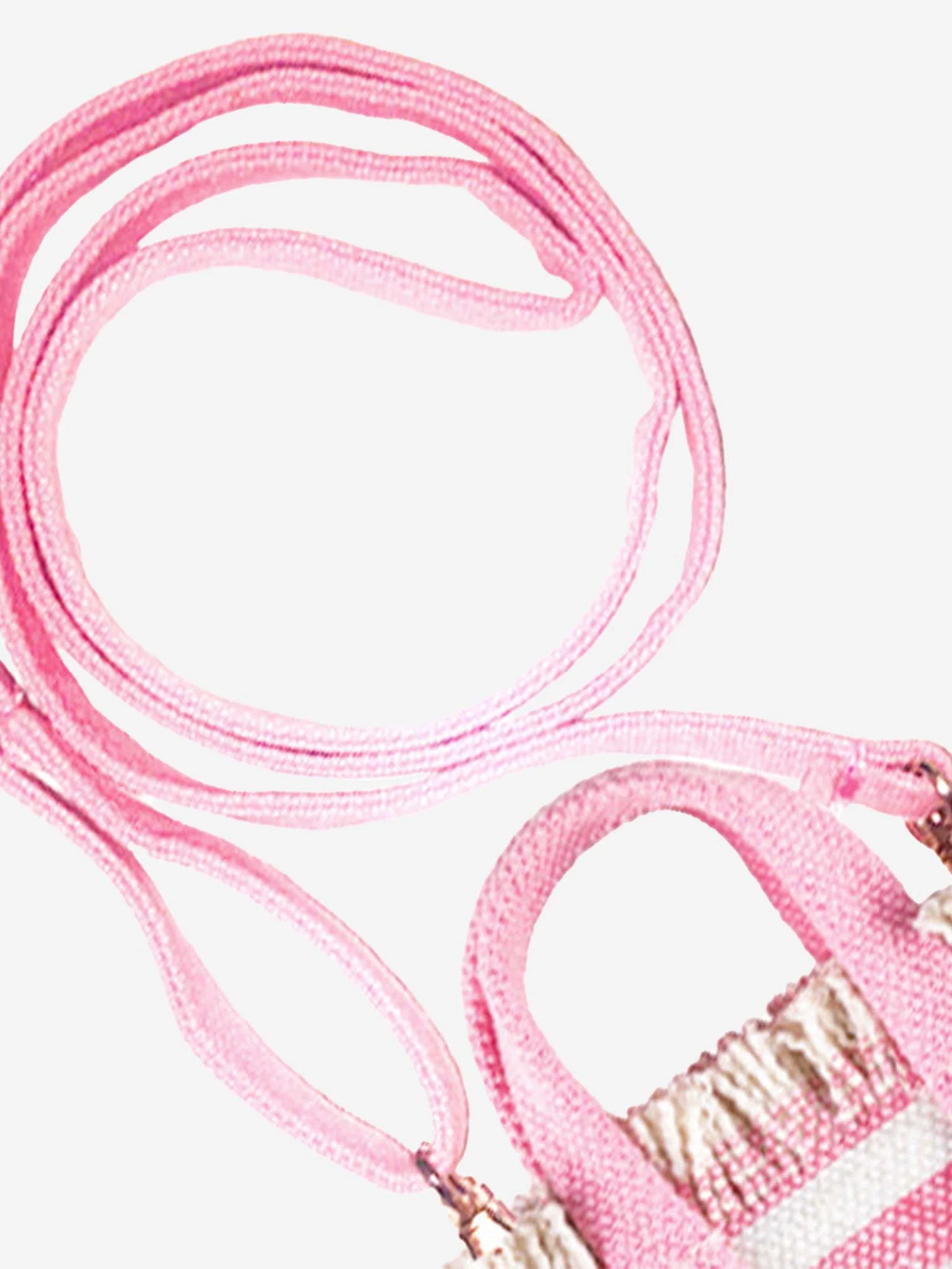 Roze geborduurde katoenen canvas sleutelhanger