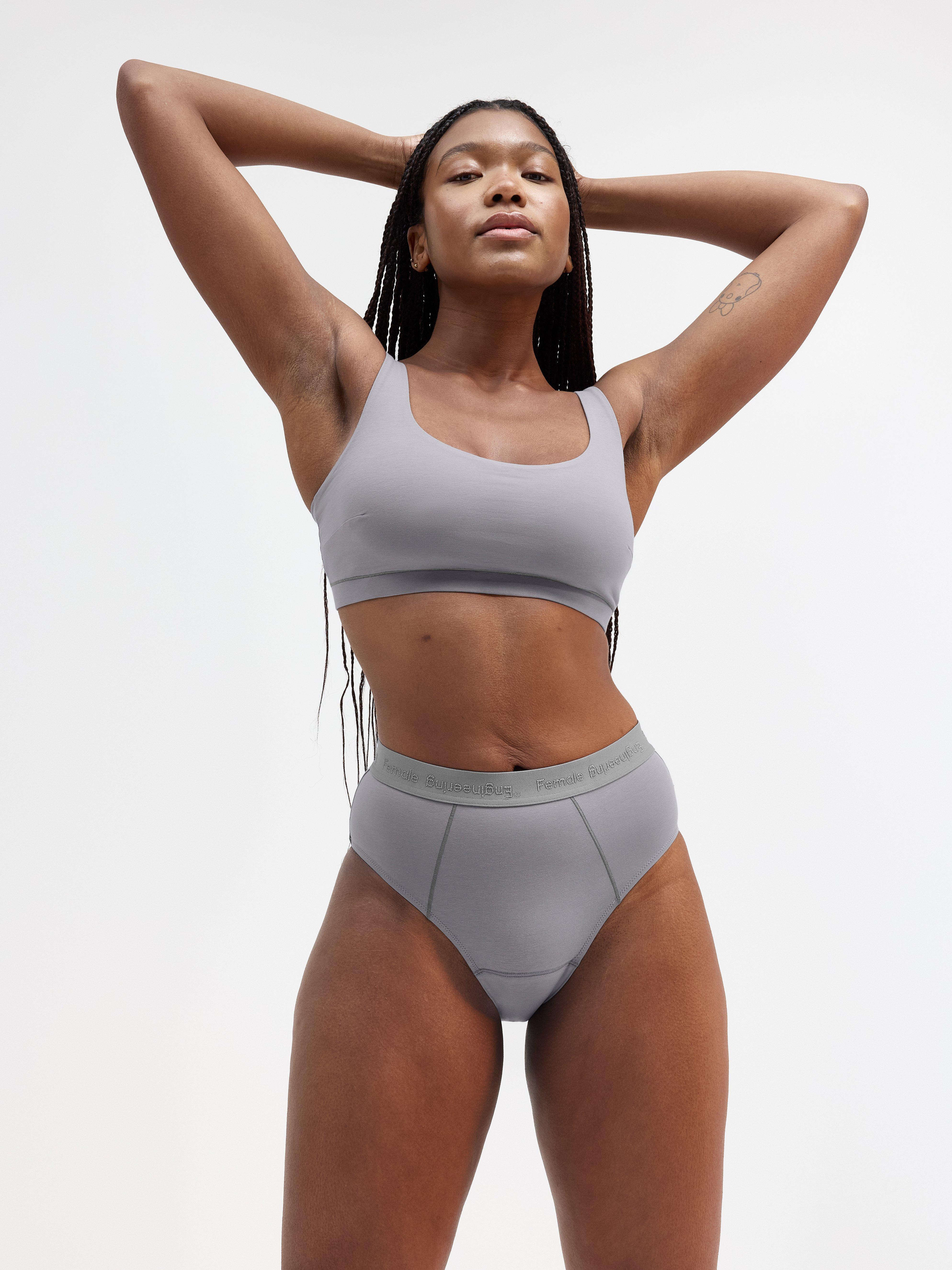 Menstruser - Høy absorberingsevne - Bikini med høy midje - Dame Engineering Grey