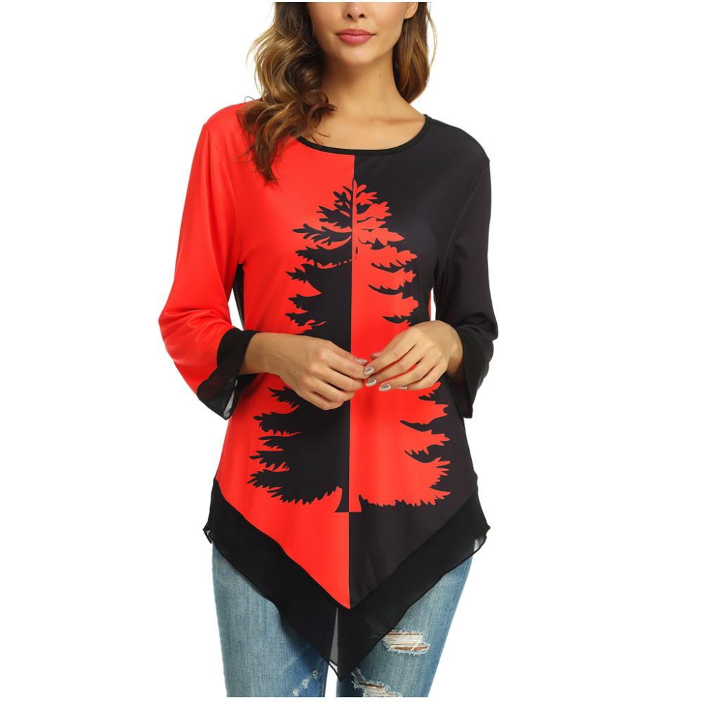 Chemisier/chemise femme à manches longues, imprimé dégradé, grandes tailles S à 5XL, chemisiers asymétriques, haut, vêtements féminins 5