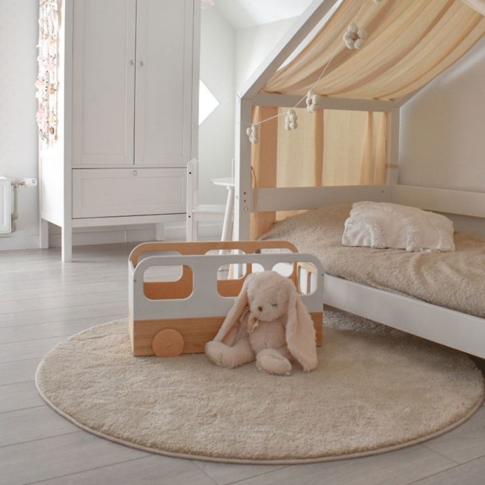 EWART WOODS Coffre à Jouets en Bois avec Roulettes – Rangement pour Jouets Enfants, Bibliothèque Bébé