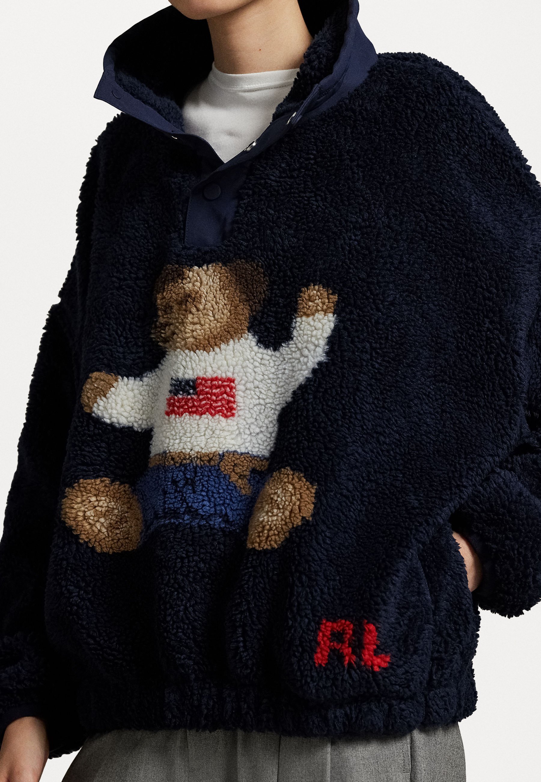 Polo Ralph Lauren POLO BEAR HIGH PILE FLEECE MOCKNECK - Fleece trui - donkerblauw
