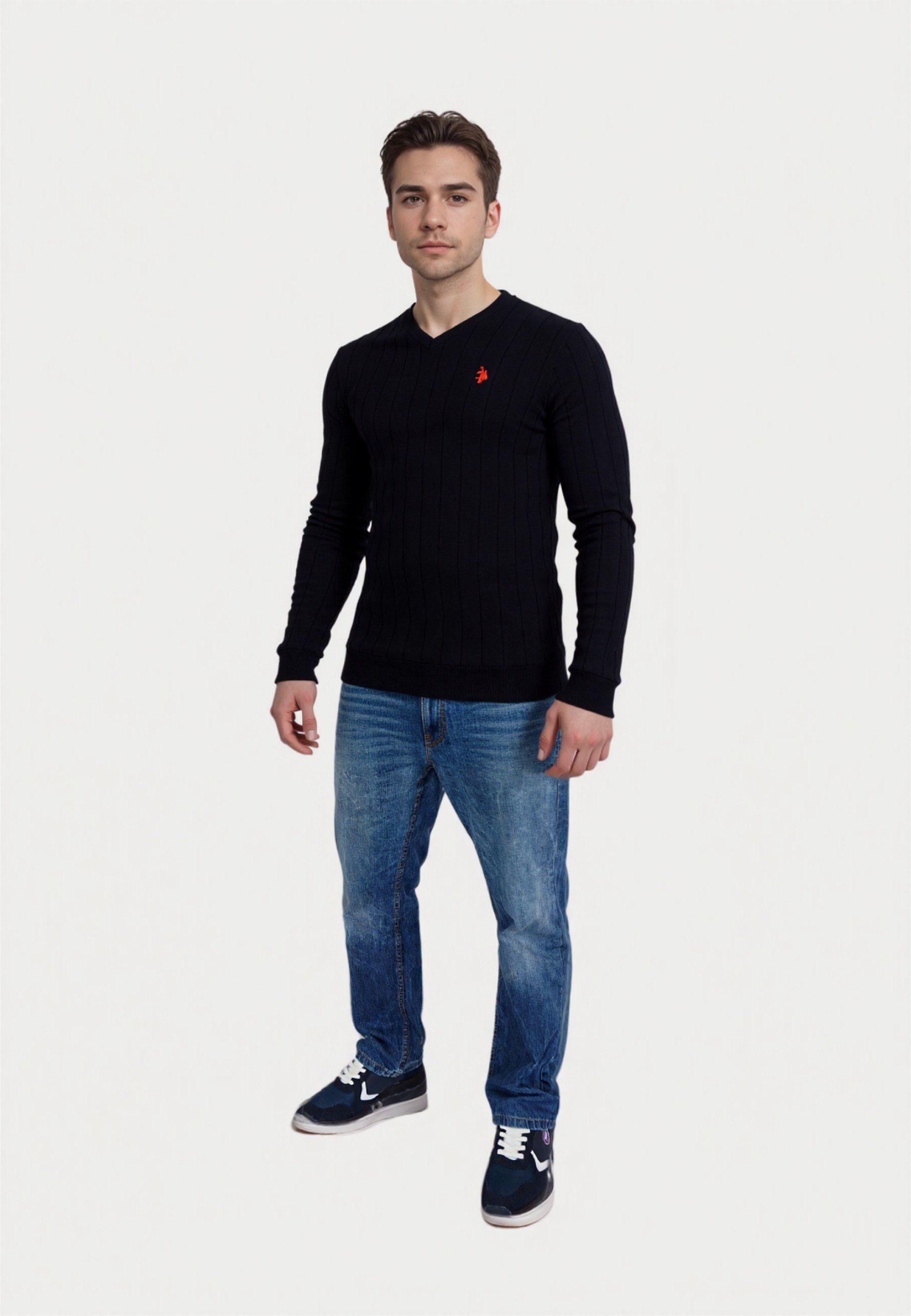 US Polo Assn. V-hals - Trui - zwart