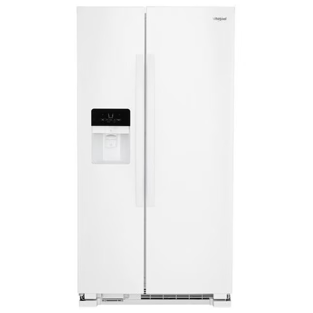 Whirlpool Side-by-Side-Kühlschrank mit 21,4 Kubikfuß Nutzinhalt und Eiswürfelbereiter (Edelstahl, fingerabdruckresistent)