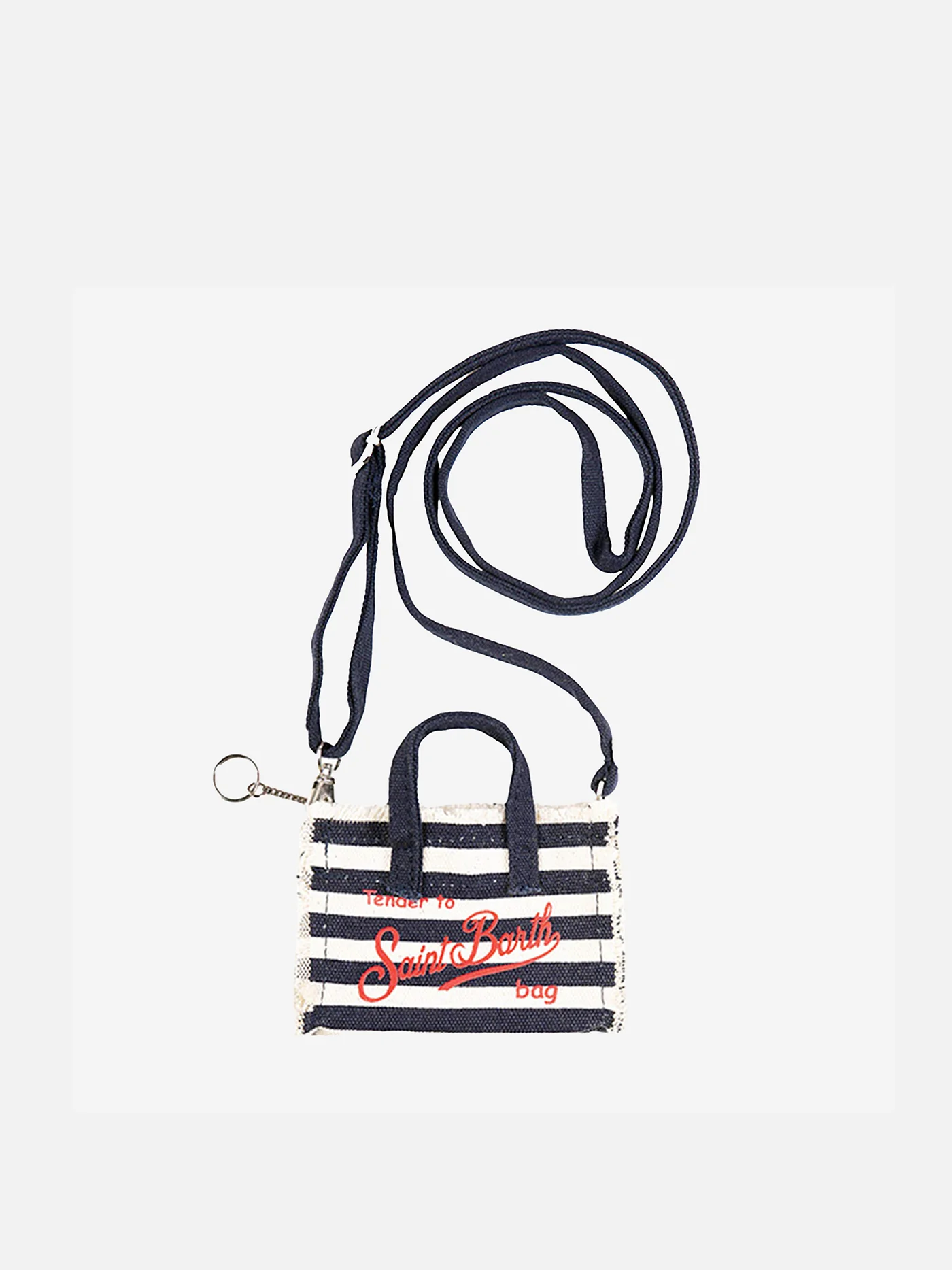 Marineblauwe canvas sleutelhanger
