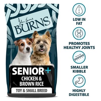 Burns Senior+ Spielzeug- und Kleinrassen - Huhn & Naturreis