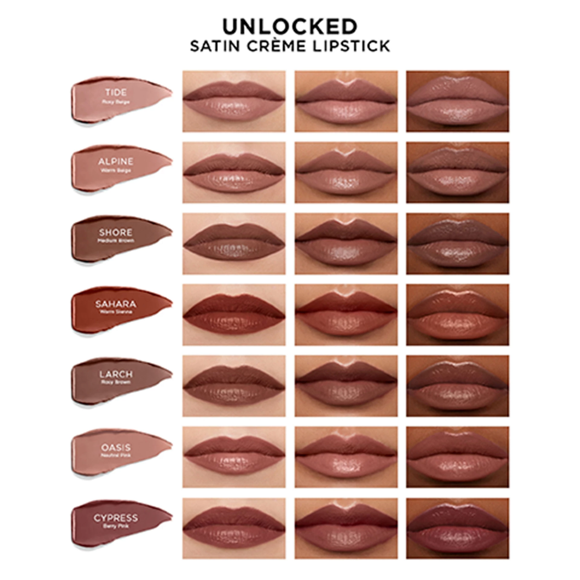 Unlocked Satin Crème Lipstick Cypress 328 - Homokóra