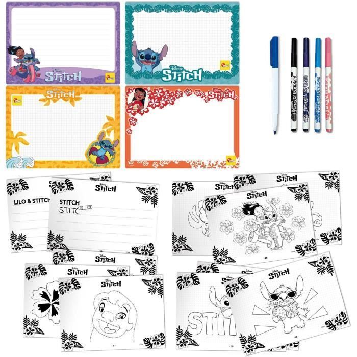Kit da disegno - LISCIANIGIOCHI - STITCH - Pennarelli profumati - Matite colorate, adesivi