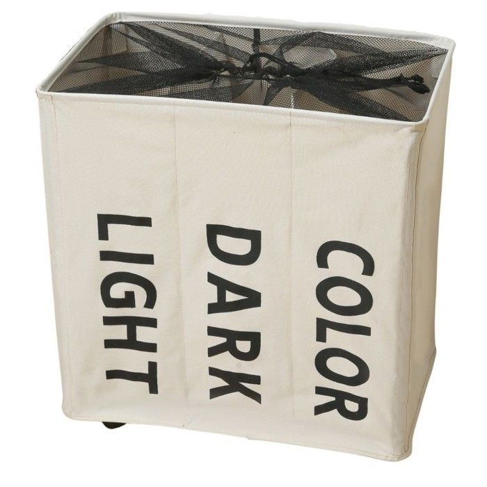 Wäschekörbe – Wäscheangebot – Polyester – 34 x 54 x 53 cm – Weiß