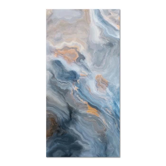 Alfombra de vinilo Panorama Mármol Azul y Naranja 140x200 cm - Alfombra para cocina, oficina y sala de estar en PVC