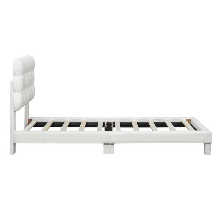 Cama infantil, 90x200 cm, individual con cabecero regulable, blanca.