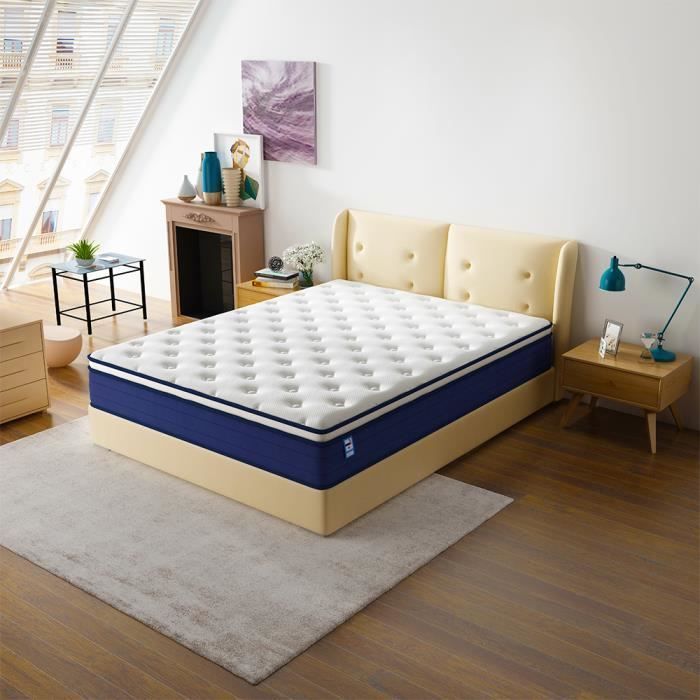 Colchón de muelles ensacados STANOW® de 140x190 cm, calidad certificada, 25 cm de grosor.
