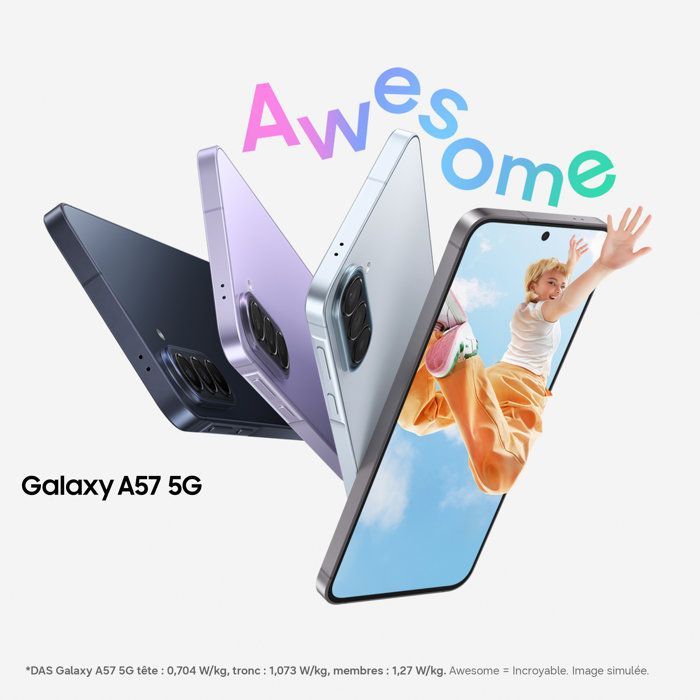 Smartphone SAMSUNG Galaxy A57 5G AI de 128 GB color lavanda - Versión francesa