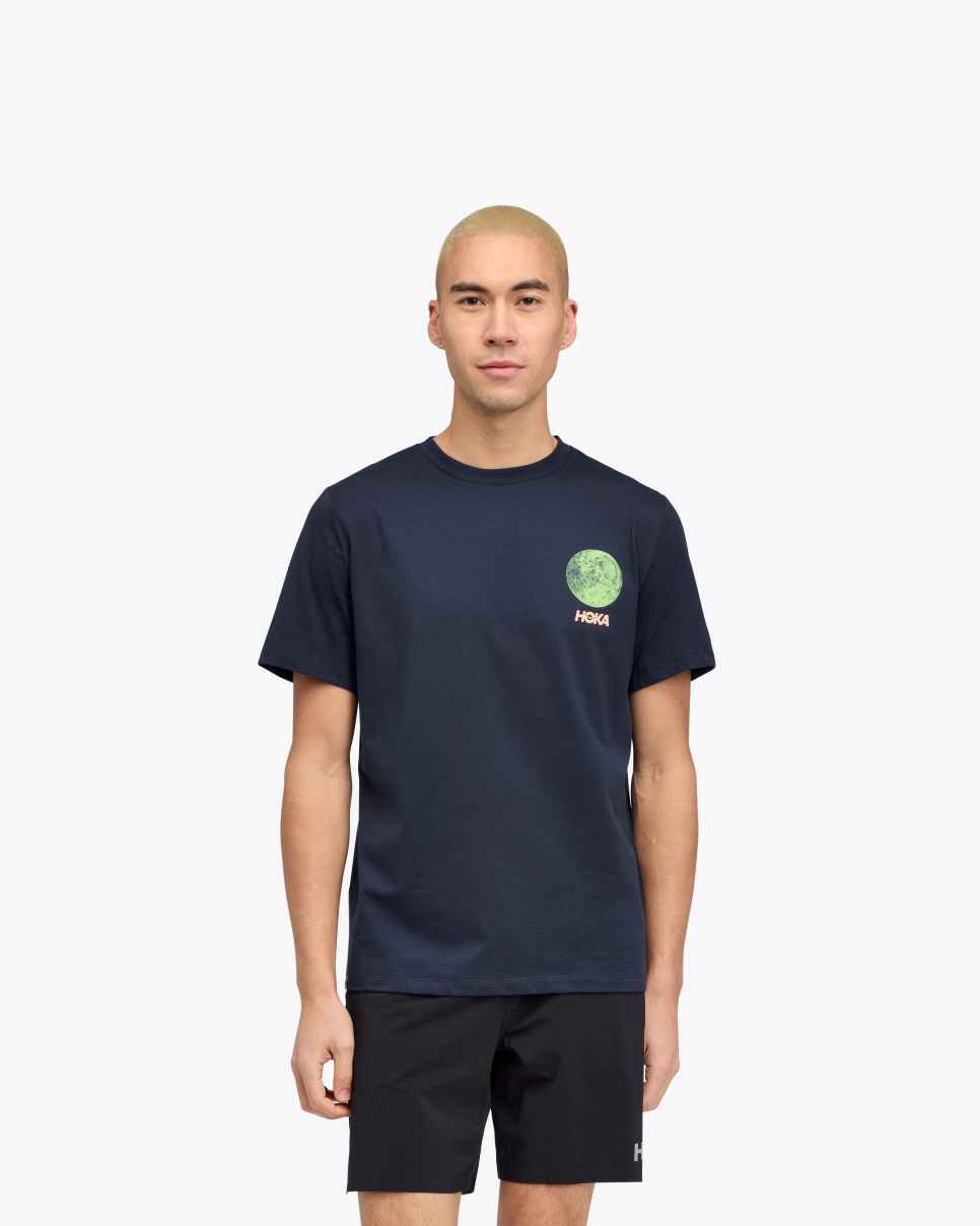HOKA HOKA Collage T-shirt Varsity Marineblauw