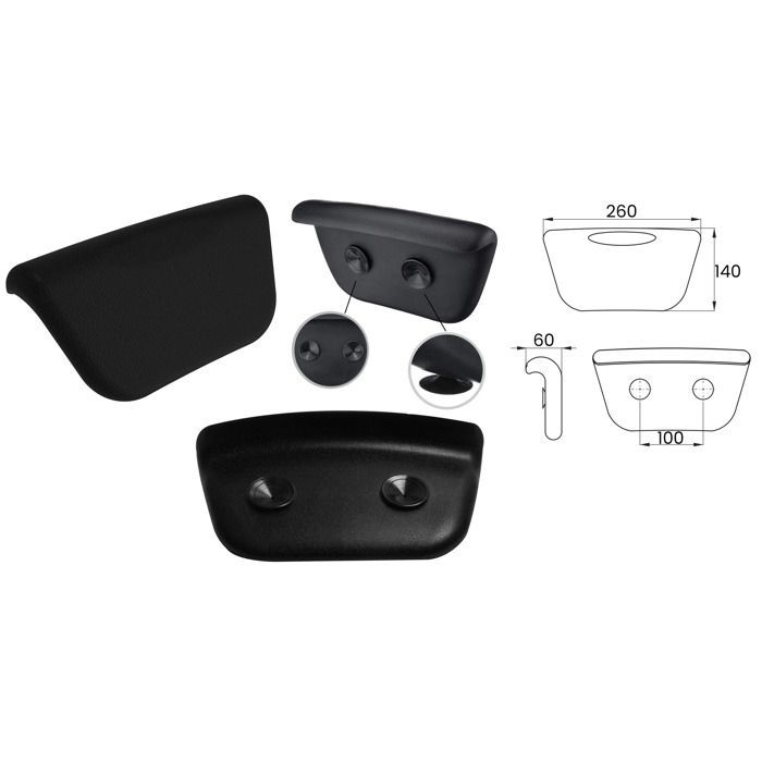 Baignoire Bain d'angle 160x75 Droite + appui-tête, Siphon de bain et pieds 4en1