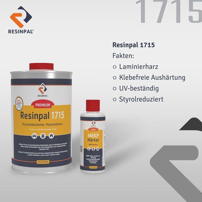 Complete GRP kit: 1 kg of Resinpal polyester resin