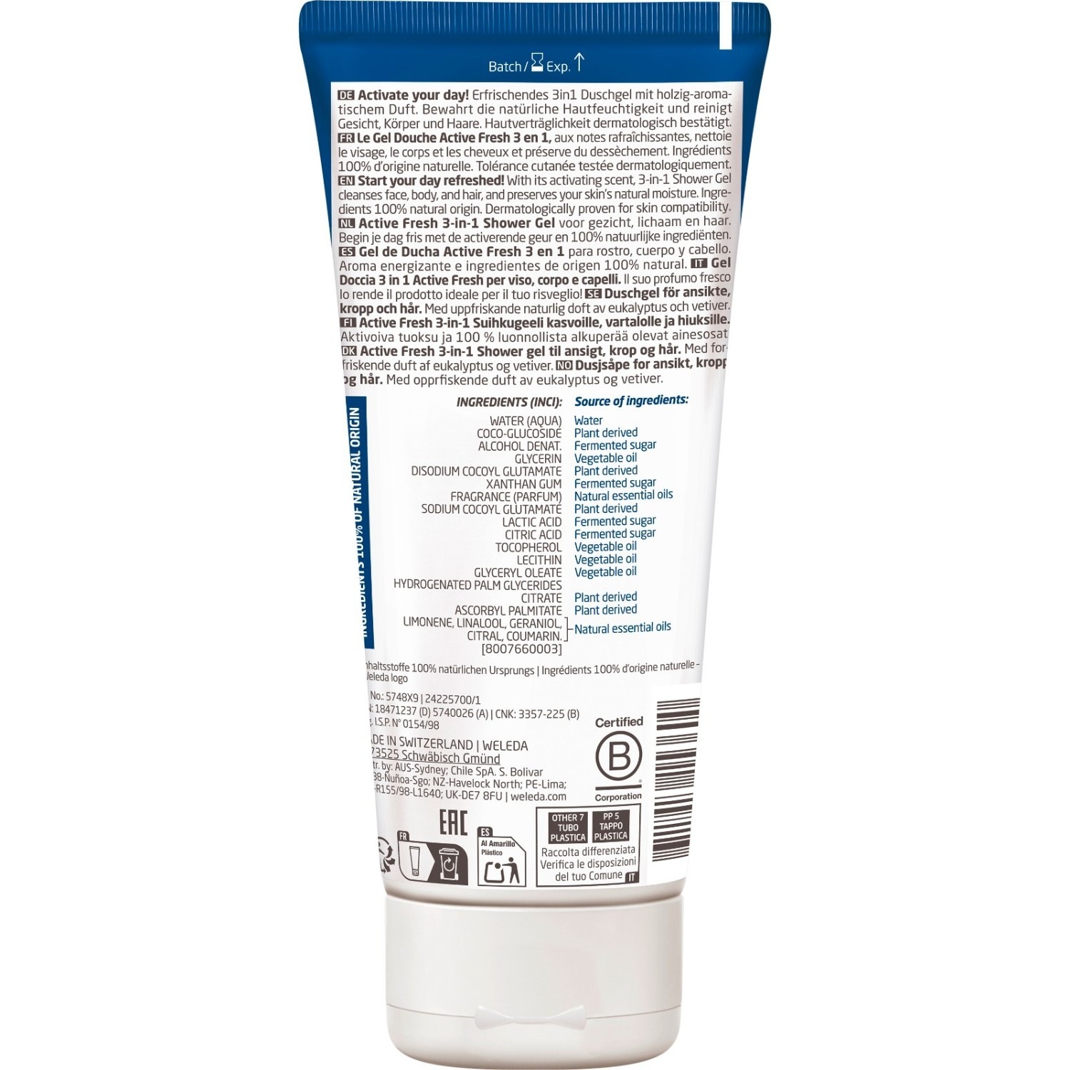 Weleda Sprchový gél pre mužov Active Fresh sprchový gél - 200 ml