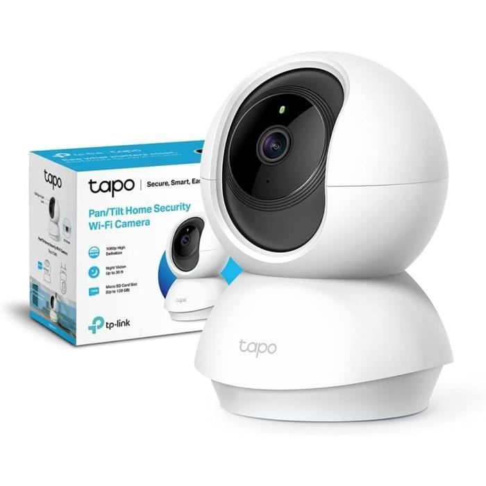 Cámara de vigilancia WiFi TP-Link Tapo C200 - 1080P con PTZ de 360° - Visión nocturna y detección de movimiento - para bebés o mascotas