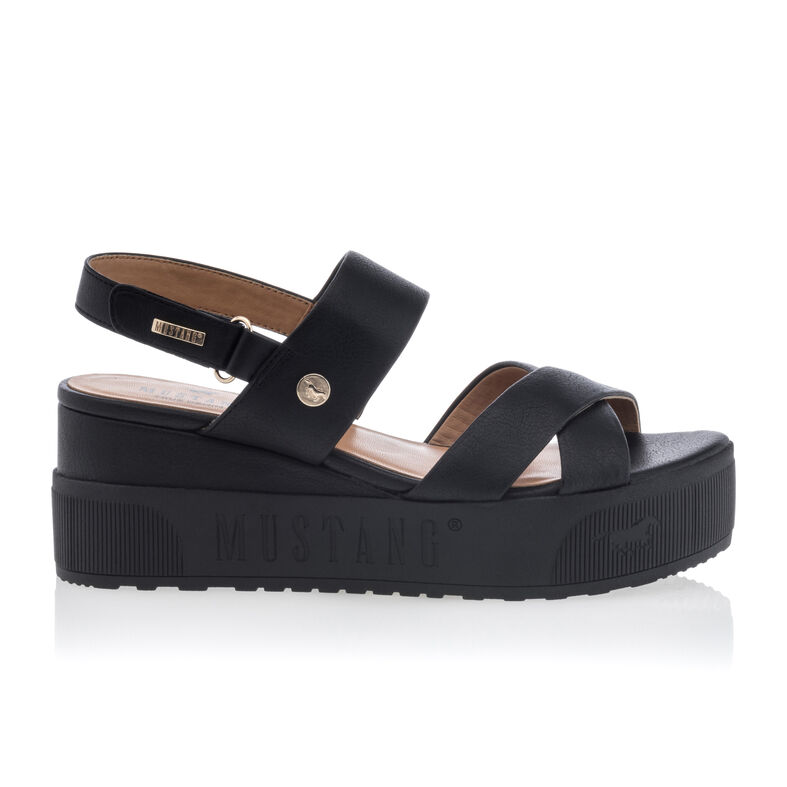Svarte sandaler / sko med åpen tå til dame