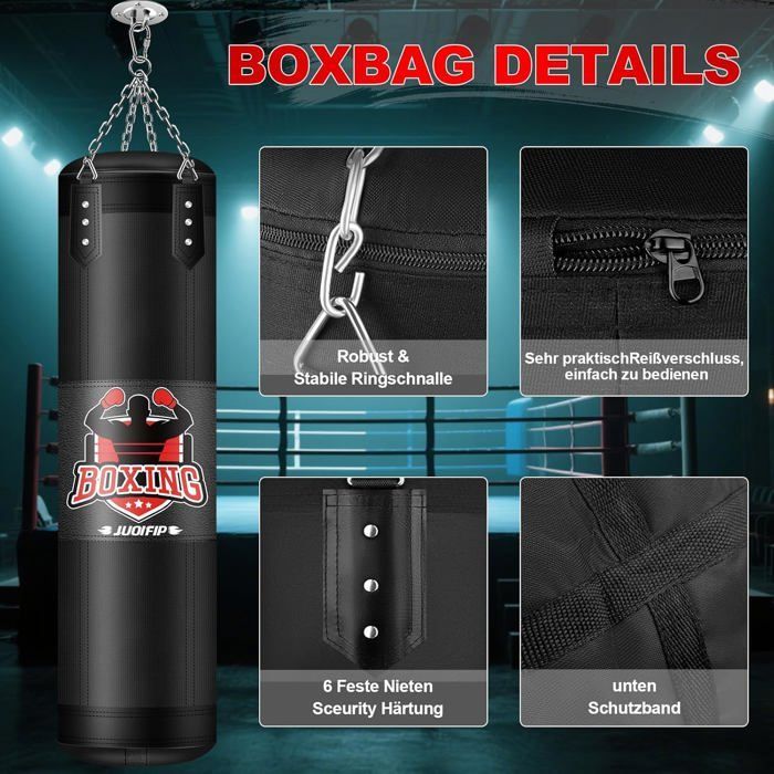 Adult Punching Bag Set, 1.2m Heavy Duty Oxford Punching Bag with 12oz Boxing Gloves, Suitable for Training