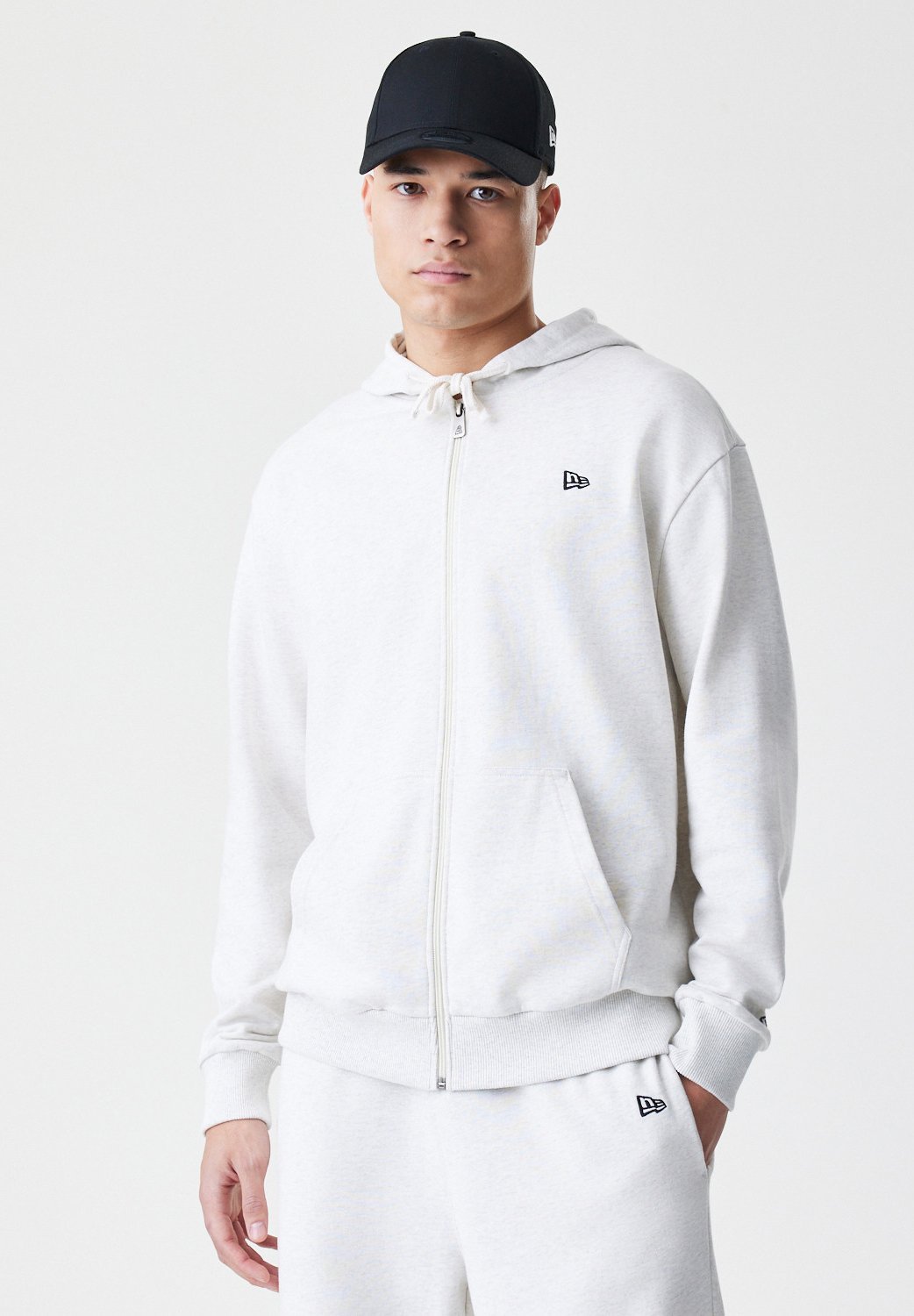 New Era ESSENTIAL HOODY - Sweatshirt met rits - gebroken wit