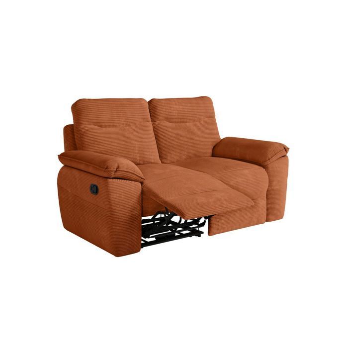ROSS 2-sits manuell vilsoffa i manchestersammet - Terrakotta - B160 x D100 x H102 cm - LOUNGITUDE