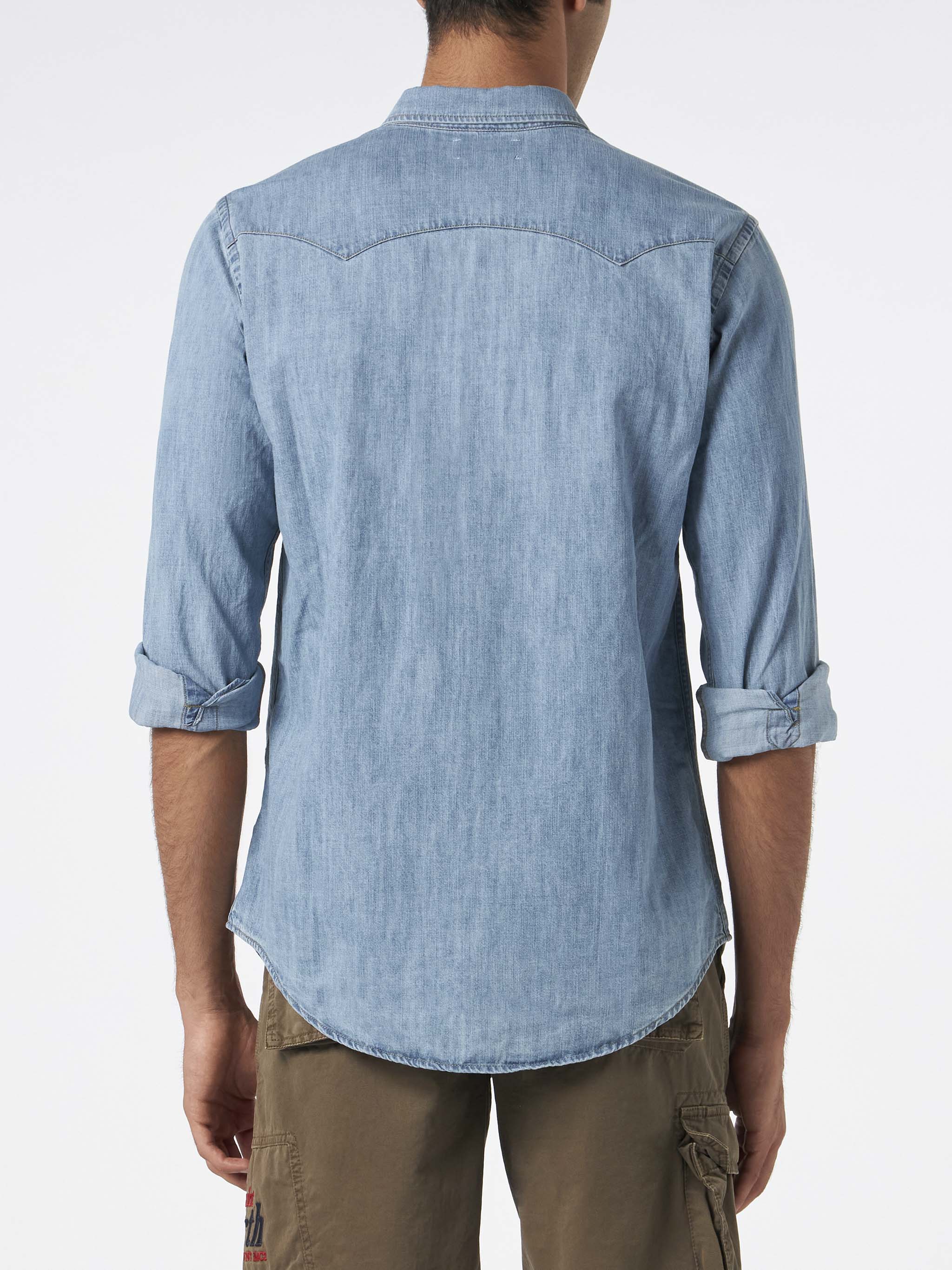 Camicia da uomo in cotone denim