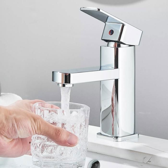 Grifo de lavabo - Grifo mezclador de lavabo tipo cascada - Grifo mezclador de lavabo - Grifo de lavabo de baño - Grifo de lavabo cromado