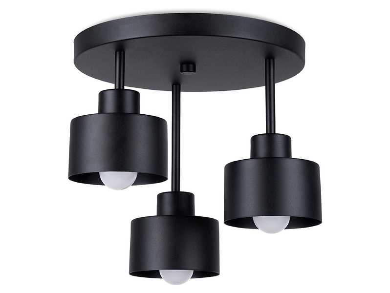Lampa sufitowa Savara 3-punktowa stalowa czarna