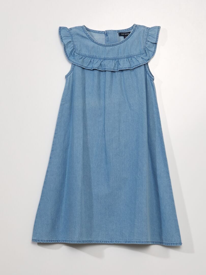 Vestido vaquero acampanado - azul