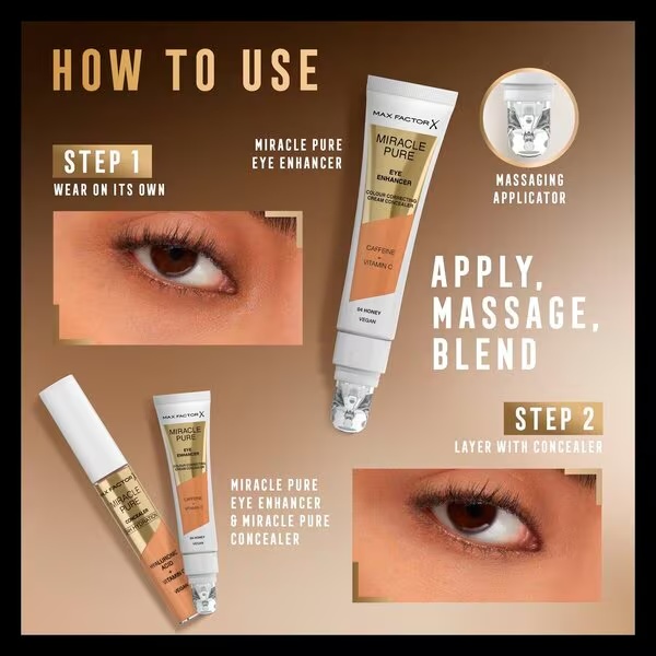 Max Factor Miracle Pure кремасти коректор за очи, нијанса 03 Peach Enhancer, 10ml