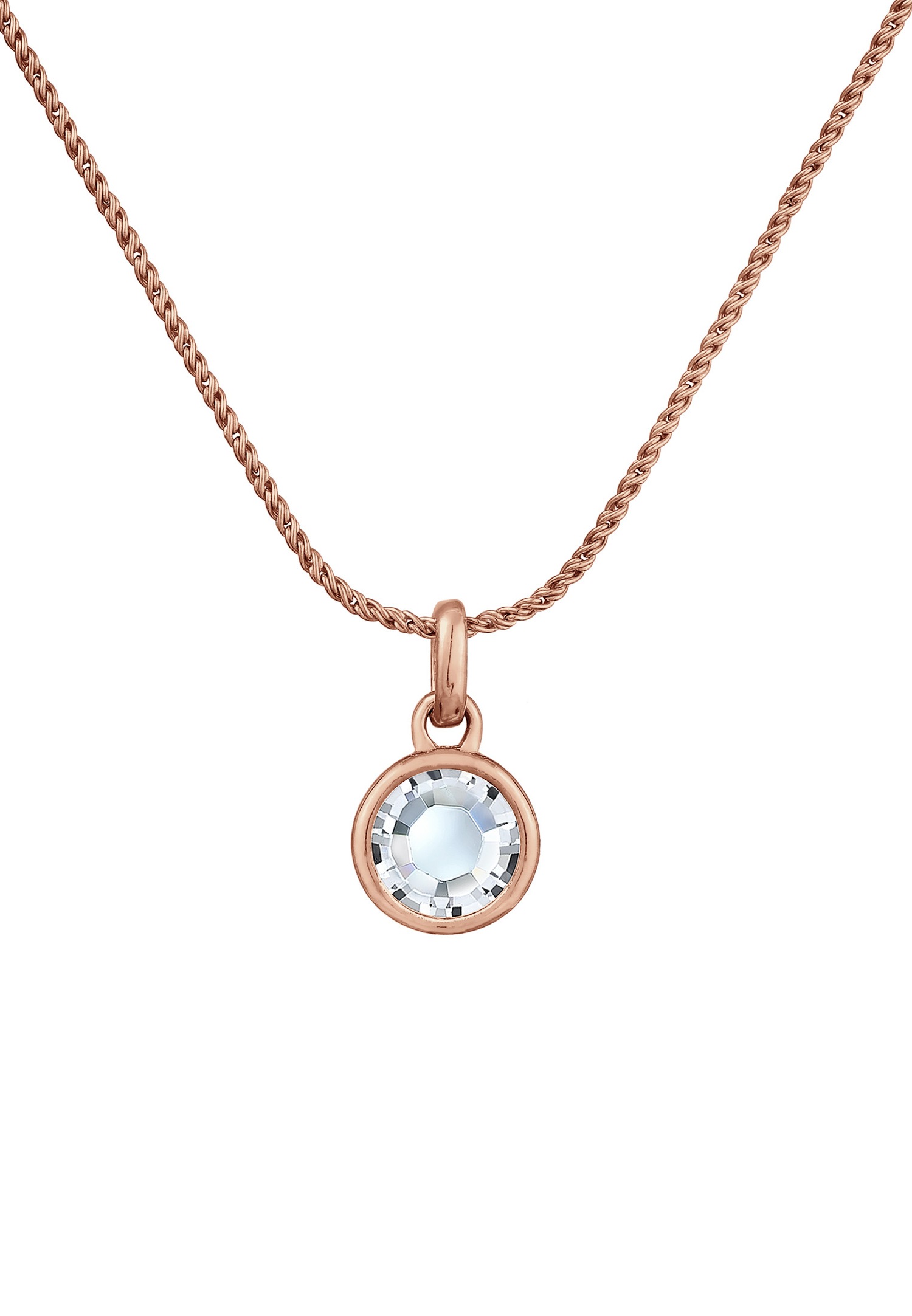 Elli Femmes pendentif solitaire cordon avec cristal en argent sterling 925
