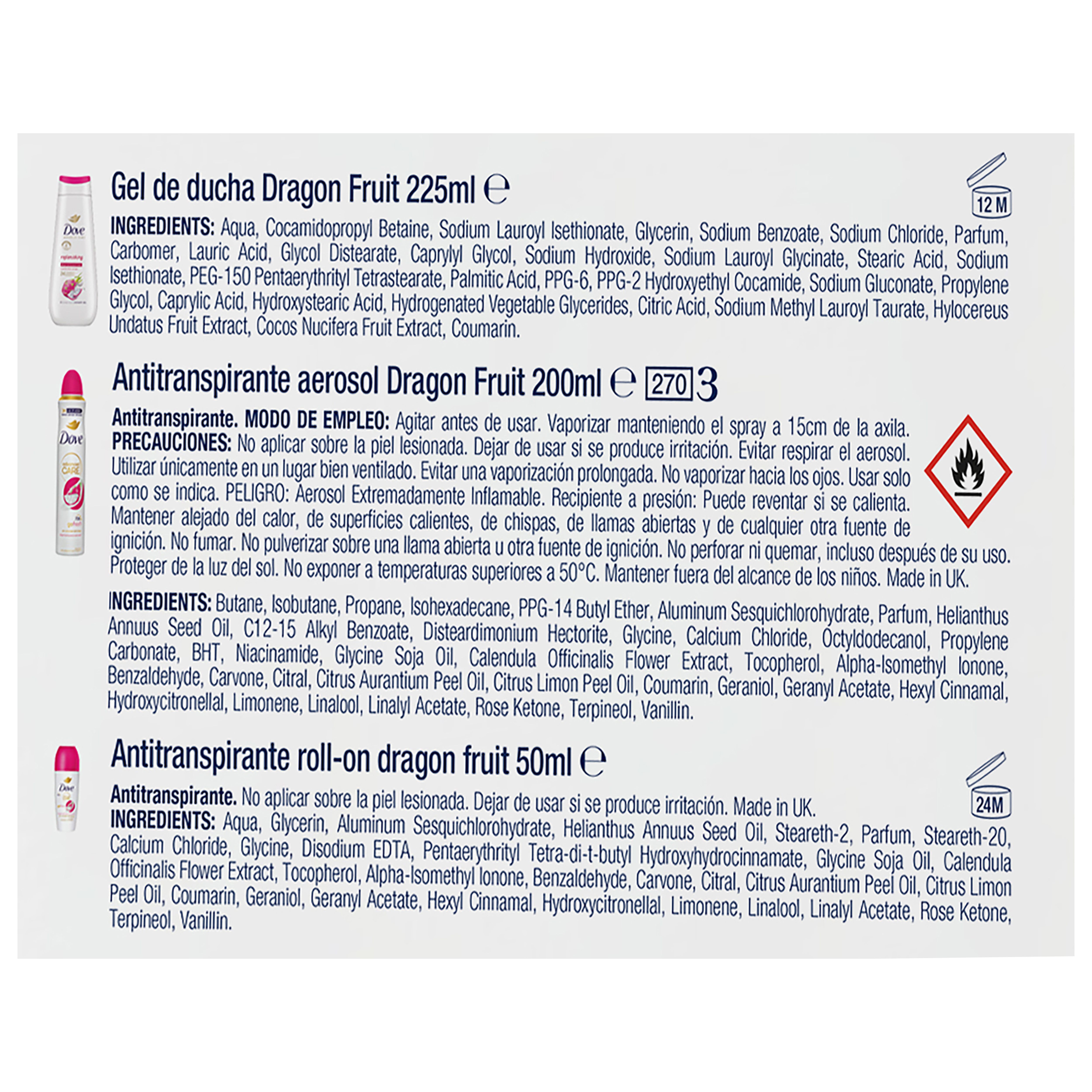 Kolekcija zmajevega sadja in kokosove kreme Dezodoranti v obliki roll-ona