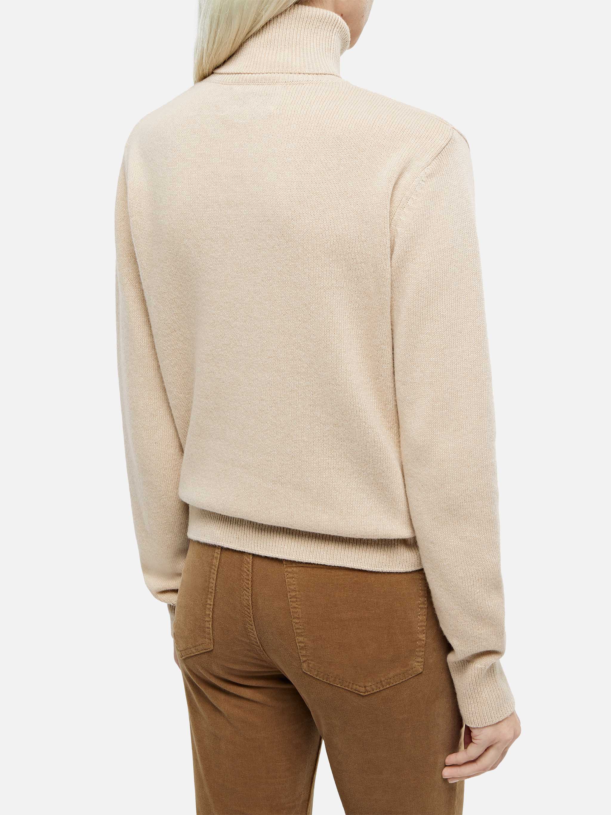 Moody damestrui van fijn geribbeld beige