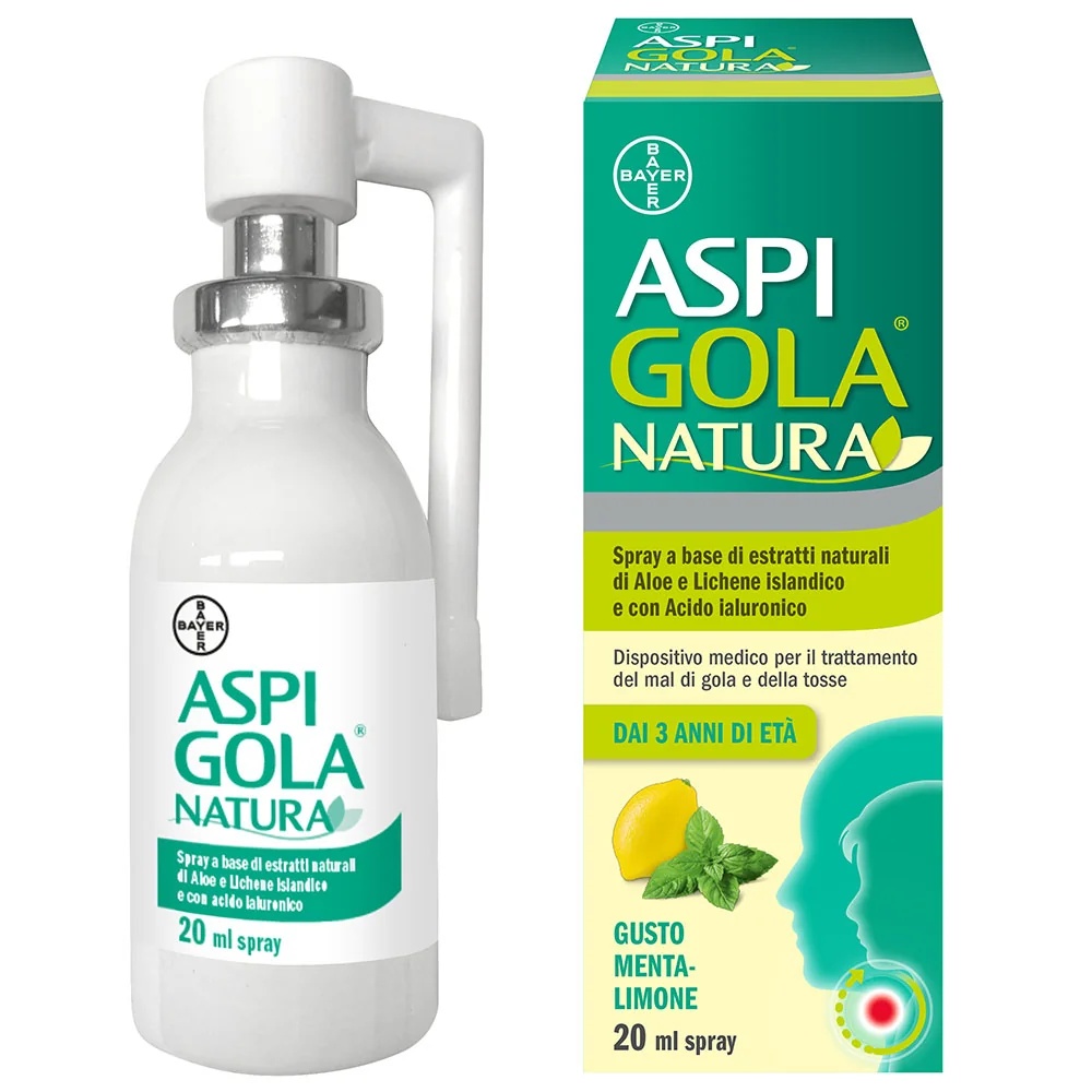 ASPIRINE Spray Aspi Gola Natura menthe citron 20 ml pour le mal de gorge et la toux
