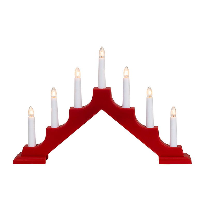 Hjemmeadventsstake 7-armet, rød