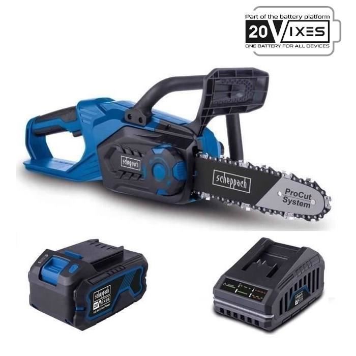 Accu-kettingzaagset C-CS254-X - 20 cm zaaglengte - SCHEPPACH 20V IXES + 4Ah accu + lader