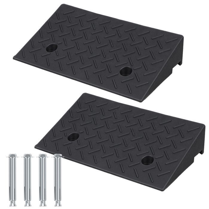 Rampas de bordillo resistentes, antideslizantes, de 50 x 30 cm y 10 cm de altura, que soportan hasta 3175 kg para scooters y motocicletas.