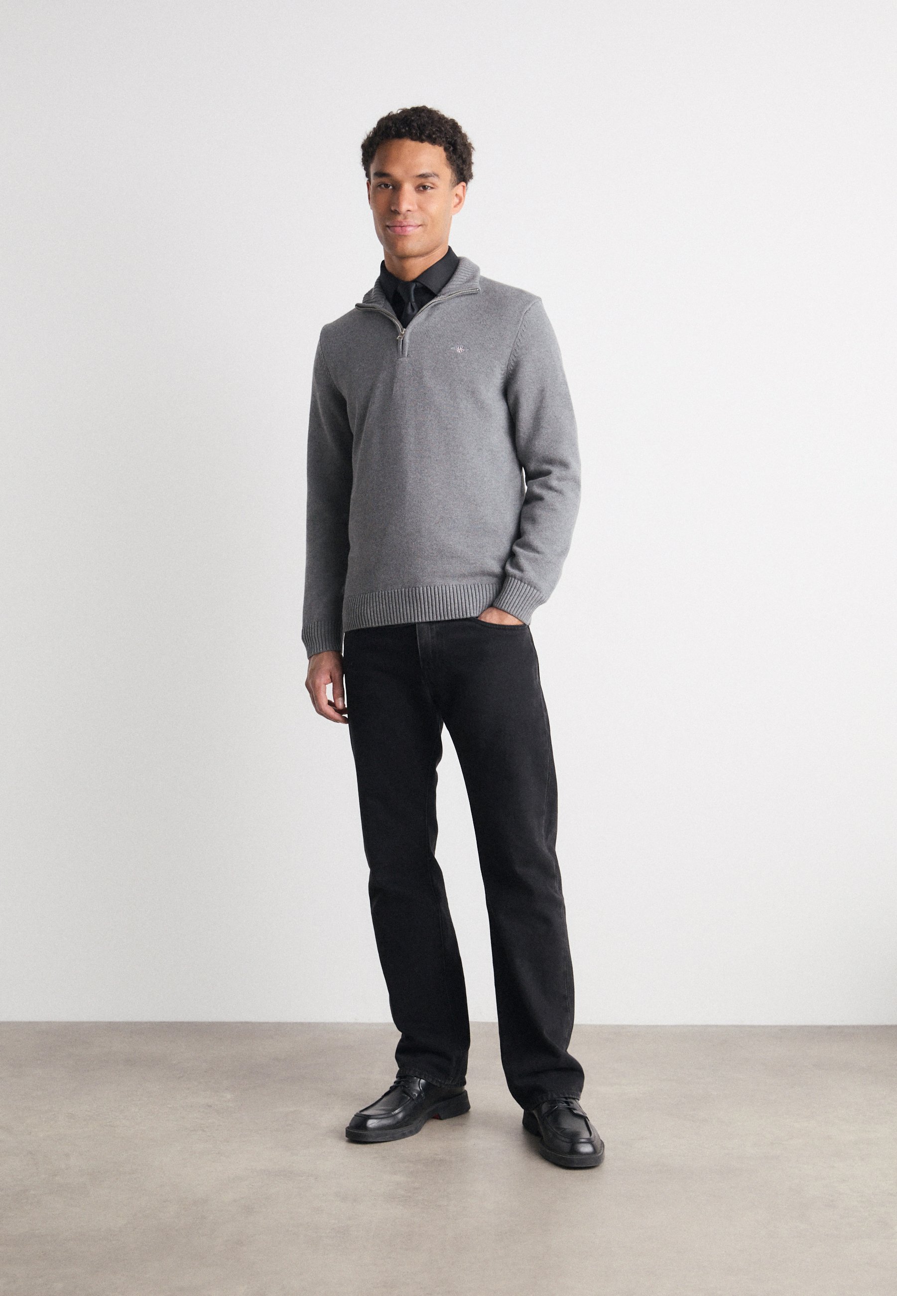 GANT CASUAL HALF - Trui - donkergrijs gemêleerd