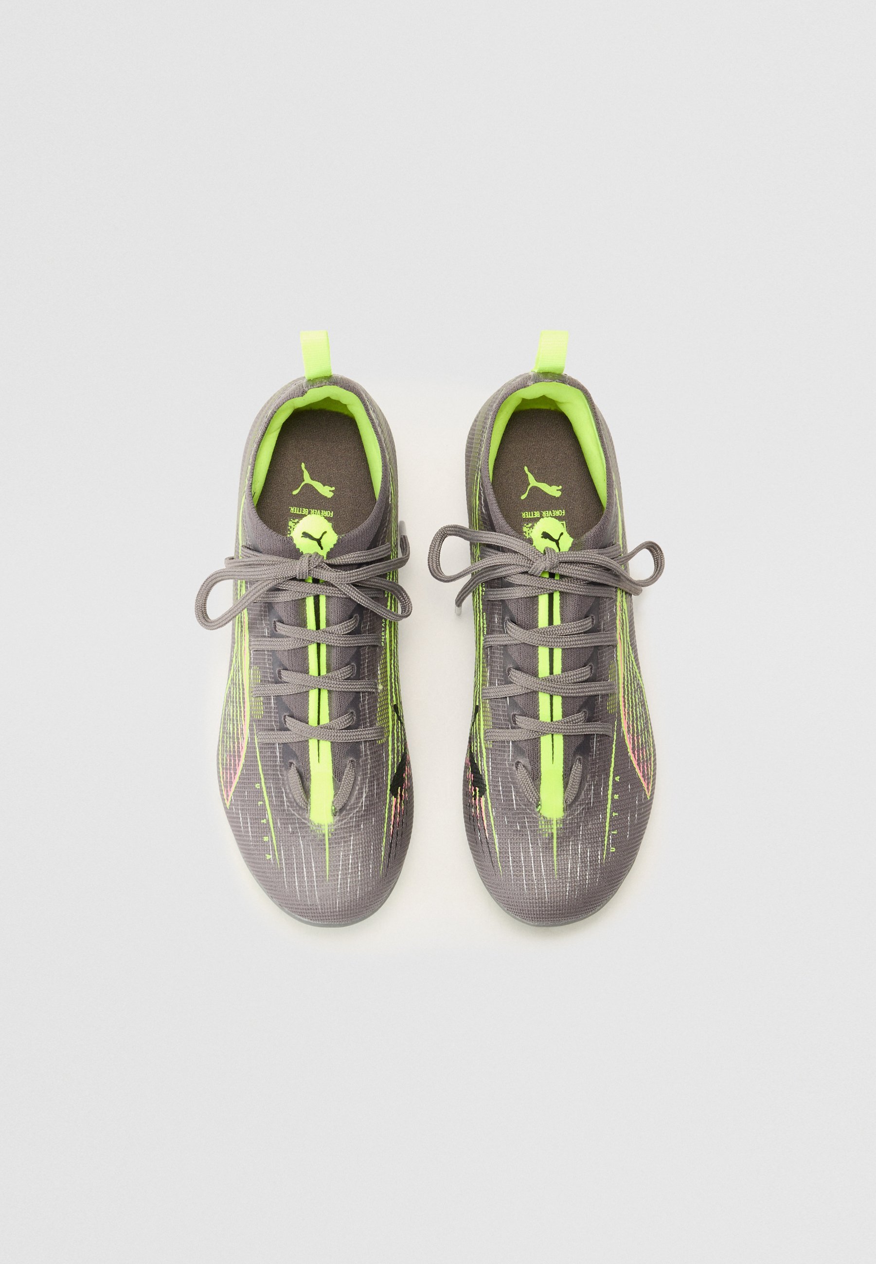 Puma ULTRA 5 PRO FG/AG JR UNISEX - Fußballschuhe für festen Boden - silber/gelb