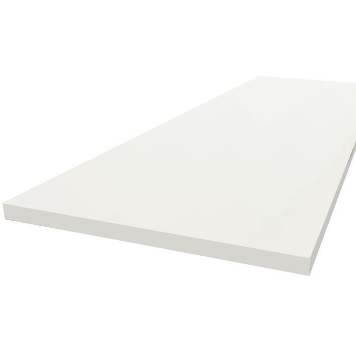 Encimera laminada HPL blanca de 3000 x 650 x 38 mm con certificación FSC - Gama Signature de FORESTEA. Dimensiones: 3000 mm x 650 mm x 38 mm