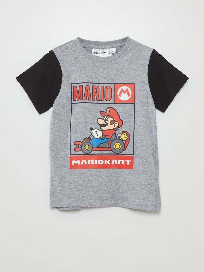Dwukolorowa koszulka „Mario Kart” – SZARA