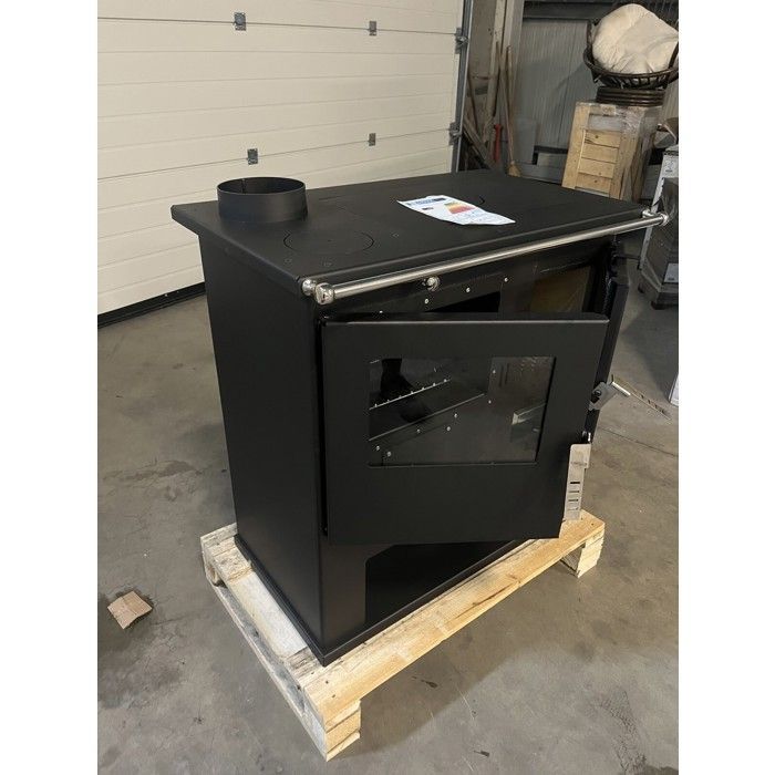 Poêle à Bois Verso CS - 7,7 kW | Plaque Supérieure en Métal, Chauffage Efficace et Sortie de Fumée à Gauche